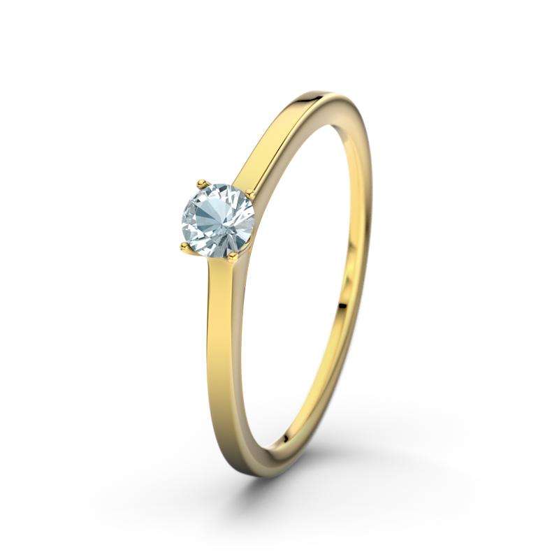 Bild von   aquamarin gelbgoldring laosjpg | 🌟 Gravur nach Wunsch 🪄