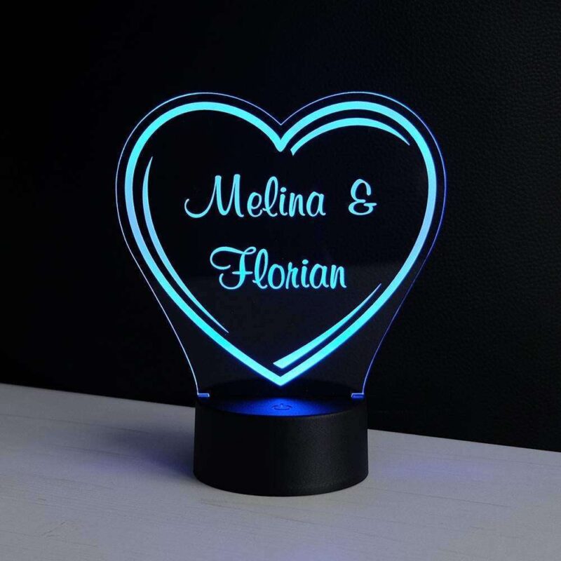 Bild von   led deko licht herz mit namensjpg | 🌟 Gravur nach Wunsch 🪄