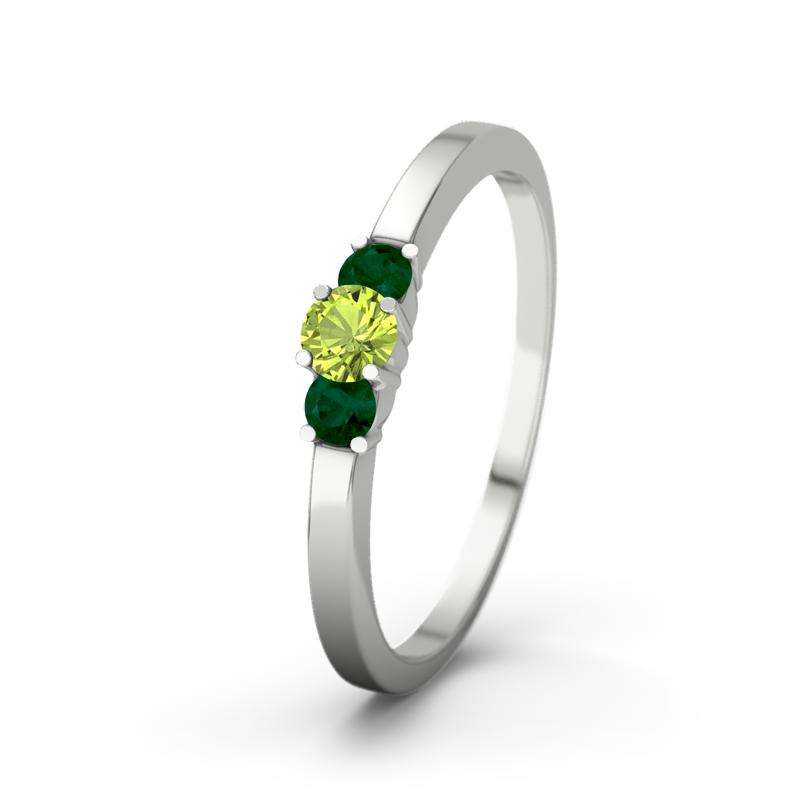 Bild von   peridot weissgoldring shannonjpg | 🌟 Gravur nach Wunsch 🪄