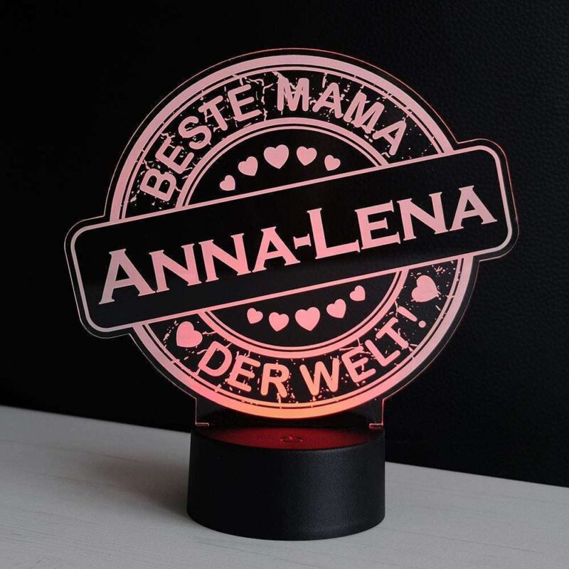 Bild von   led dekolicht button beste mamjpg | 🌟 Gravur nach Wunsch 🪄