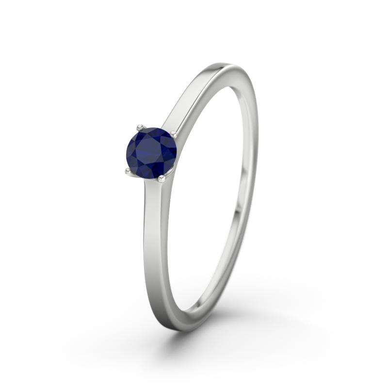 Bild von   blauer saphir weissgoldring lajpg | 🌟 Gravur nach Wunsch 🪄