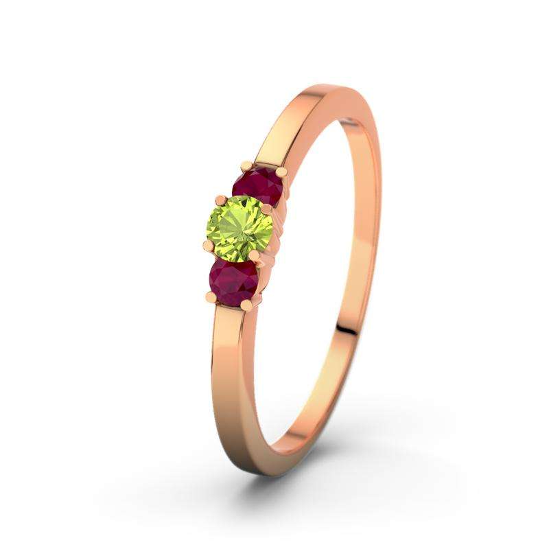 Bild von   peridot rotgoldring shannonjpg | 🌟 Gravur nach Wunsch 🪄