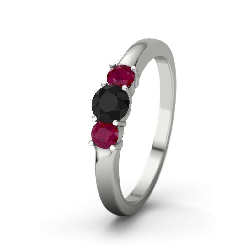 Bild von   schwarzer achat platinumring rjpg | 🌟 Gravur nach Wunsch 🪄
