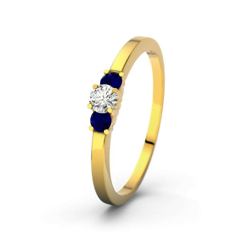 Bild von   blauer saphir gelbgoldring shajpg | 🌟 Gravur nach Wunsch 🪄