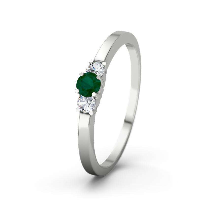 Bild von   smaragd weissgoldring shannonjpg | 🌟 Gravur nach Wunsch 🪄