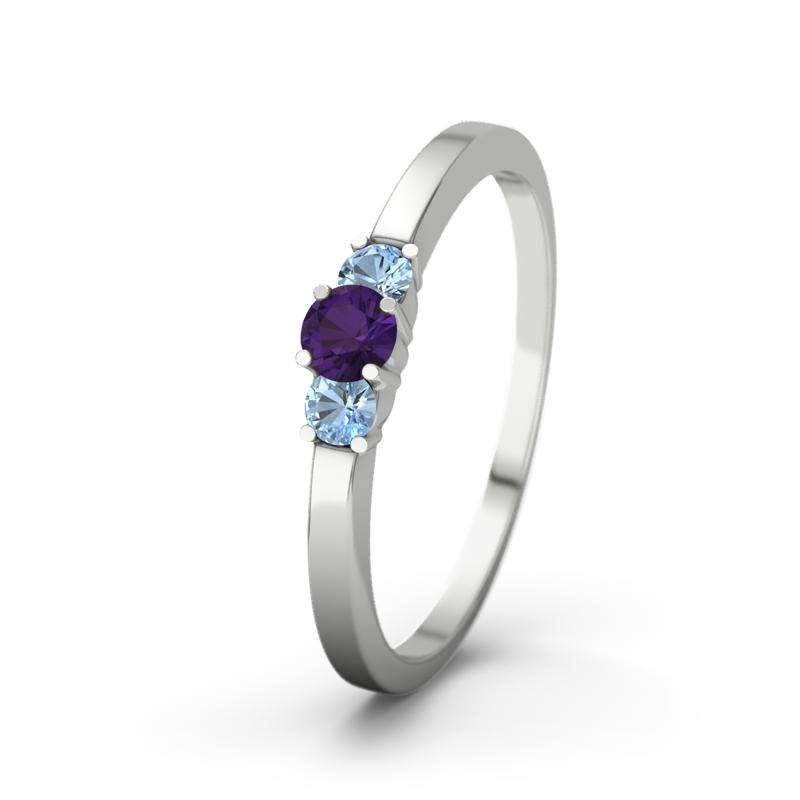Bild von   amethyst weissgoldring shannonjpg | 🌟 Gravur nach Wunsch 🪄