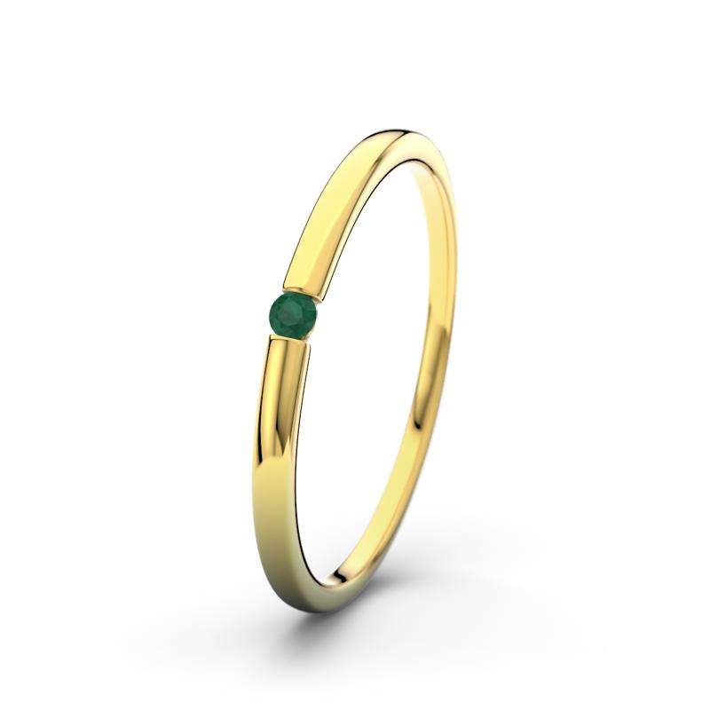 Bild von   smaragd gelbgoldring laurenjpg | 🌟 Gravur nach Wunsch 🪄