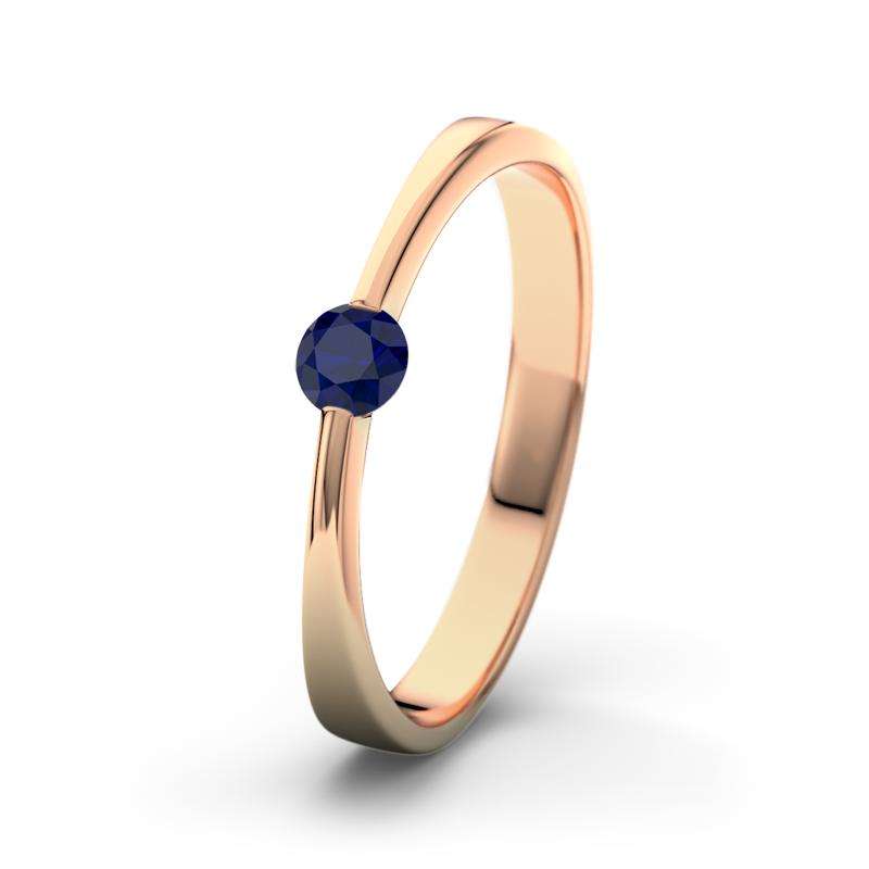 Bild von   blauer saphir rotgoldring maisjpg | 🌟 Gravur nach Wunsch 🪄