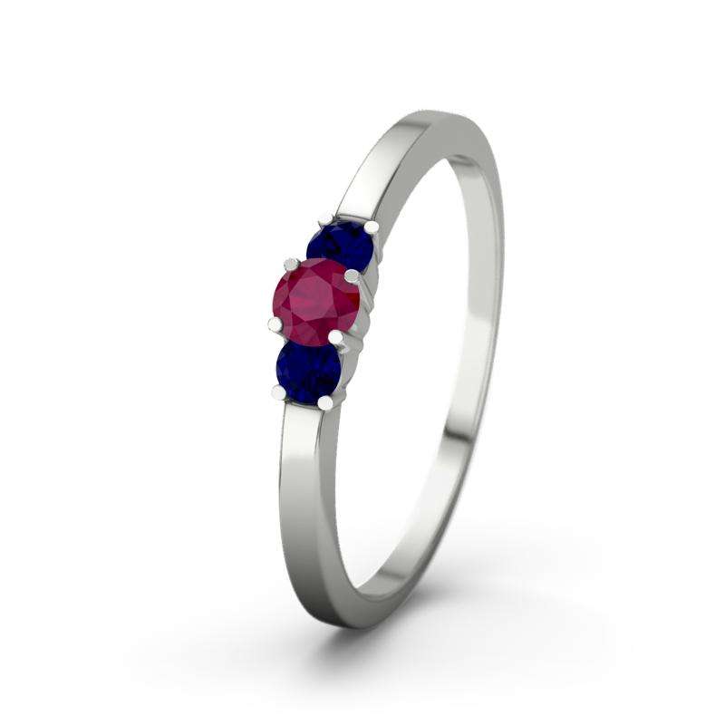 Bild von   blauer saphir platinumring shajpg | 🌟 Gravur nach Wunsch 🪄