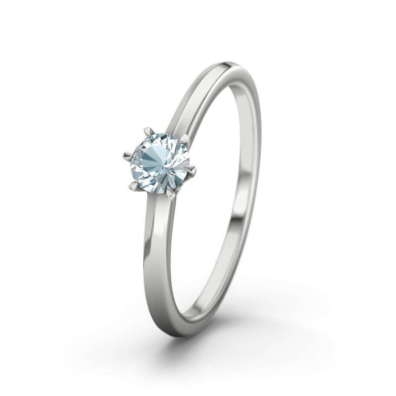 Bild von   aquamarin weissgoldring cordojpg | 🌟 Gravur nach Wunsch 🪄