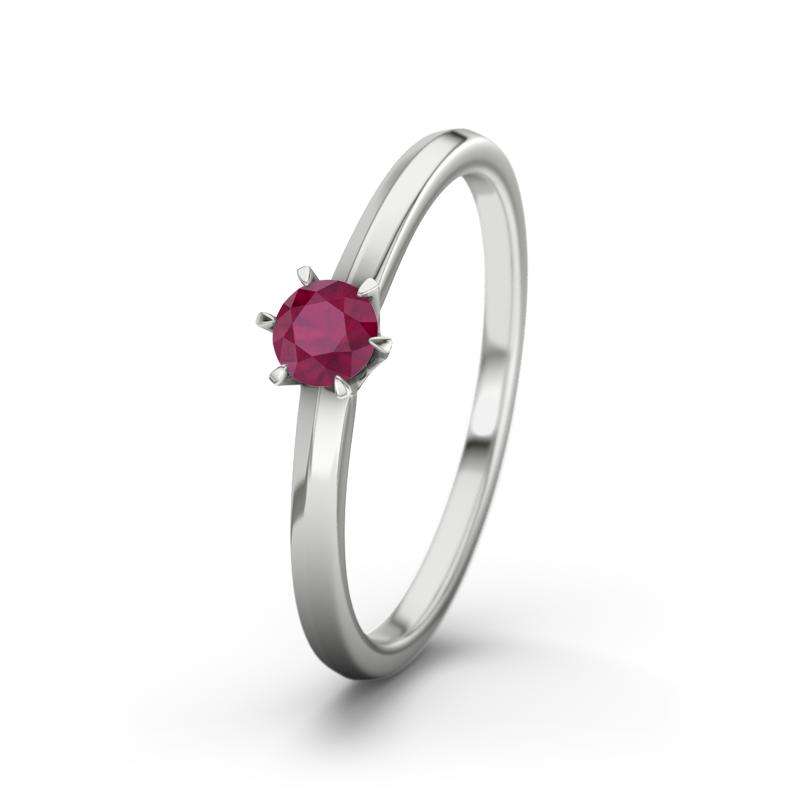 Bild von   rubin weissgoldring meridajpg | 🌟 Gravur nach Wunsch 🪄