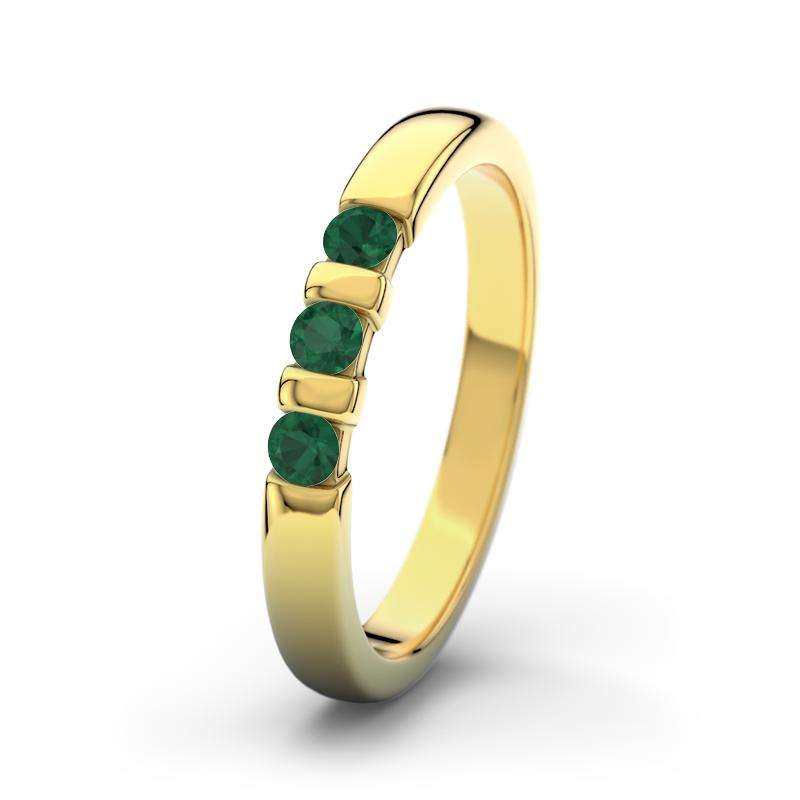 Bild von   smaragd gelbgoldring melissajpg | 🌟 Gravur nach Wunsch 🪄