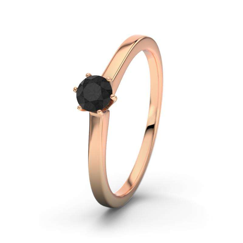 Bild von   diamant schwarz rotgoldring sajpg | 🌟 Gravur nach Wunsch 🪄