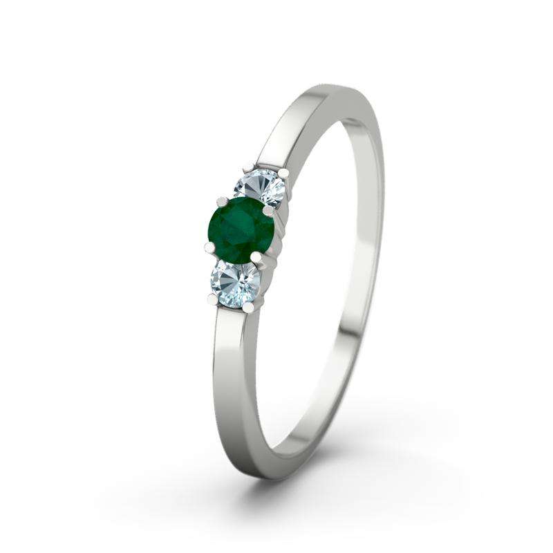 Bild von   smaragd weissgoldring shannonjpg | 🌟 Gravur nach Wunsch 🪄