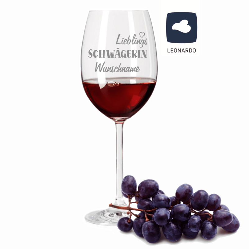 Bild von Rotweinglas von Leonardo Lieblings Schwägerin | 🔮 Gravur nach Wunsch 🌟