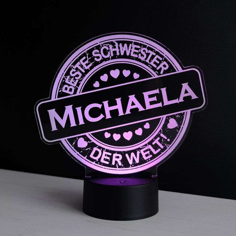 Bild von   led deko licht beste schwesterjpg | 🌟 Gravur nach Wunsch 🪄