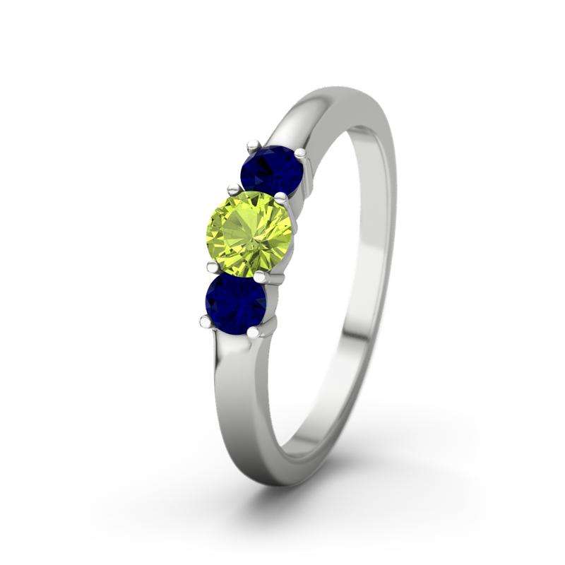 Bild von   blauer saphir weissgoldring rojpg | 🌟 Gravur nach Wunsch 🪄