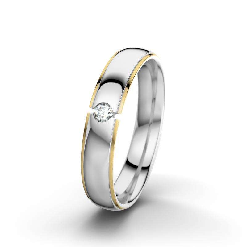 Bild von   diamant weissgold poliertringjpg | 🌟 Gravur nach Wunsch 🪄
