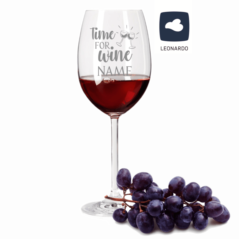 Bild von Rotweinglas von Leonardo Time for wine mit Wunschnamen | 🔮 Gravur nach Wunsch 🌟