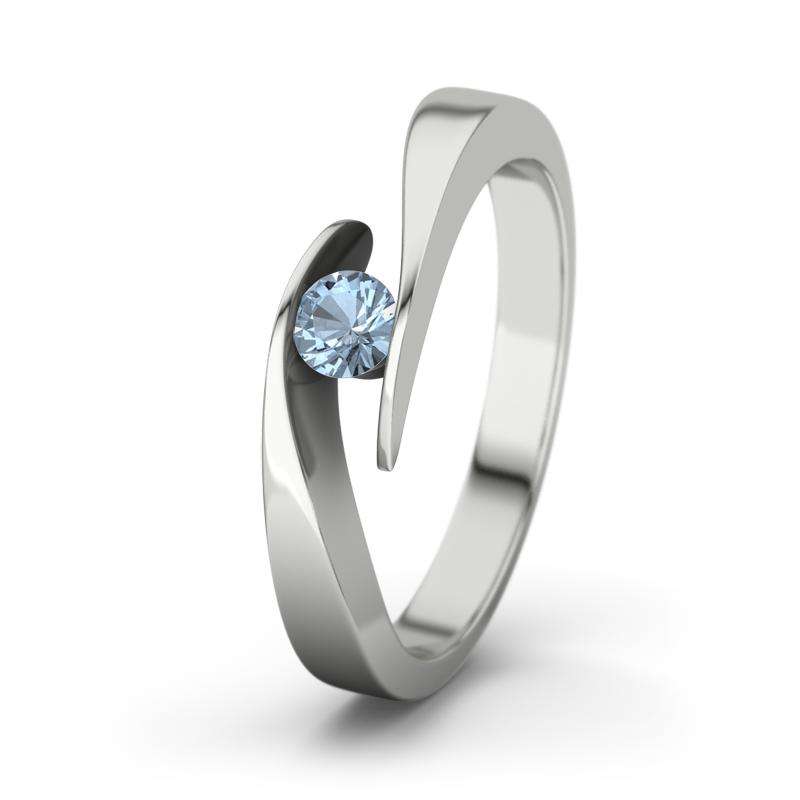 Bild von   blauer topas weissgoldring sumjpg | 🌟 Gravur nach Wunsch 🪄
