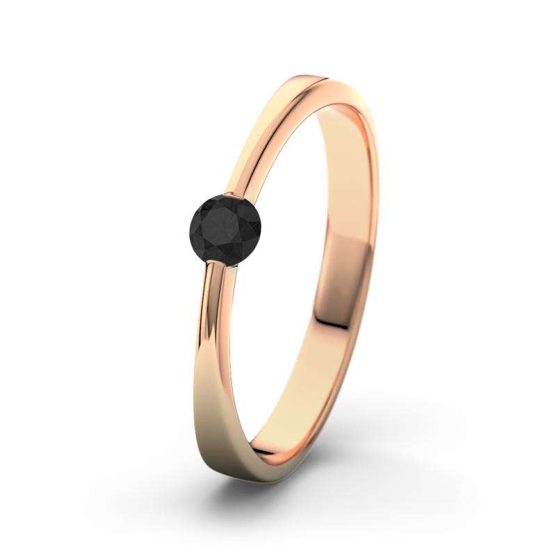 Bild von   diamant schwarz rotgoldring majpg | 🌟 Gravur nach Wunsch 🪄