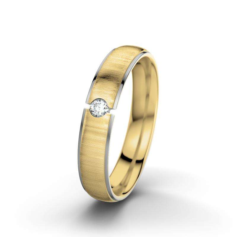 Bild von   diamant gelbgold quermattringjpg | 🌟 Gravur nach Wunsch 🪄