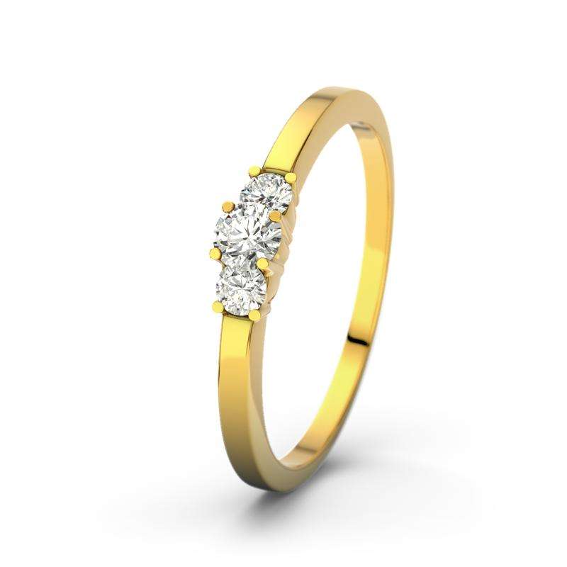 Diamant Gelbgoldring Shannon - (Gelbgold 585) Ring mit gratis Ringgravur