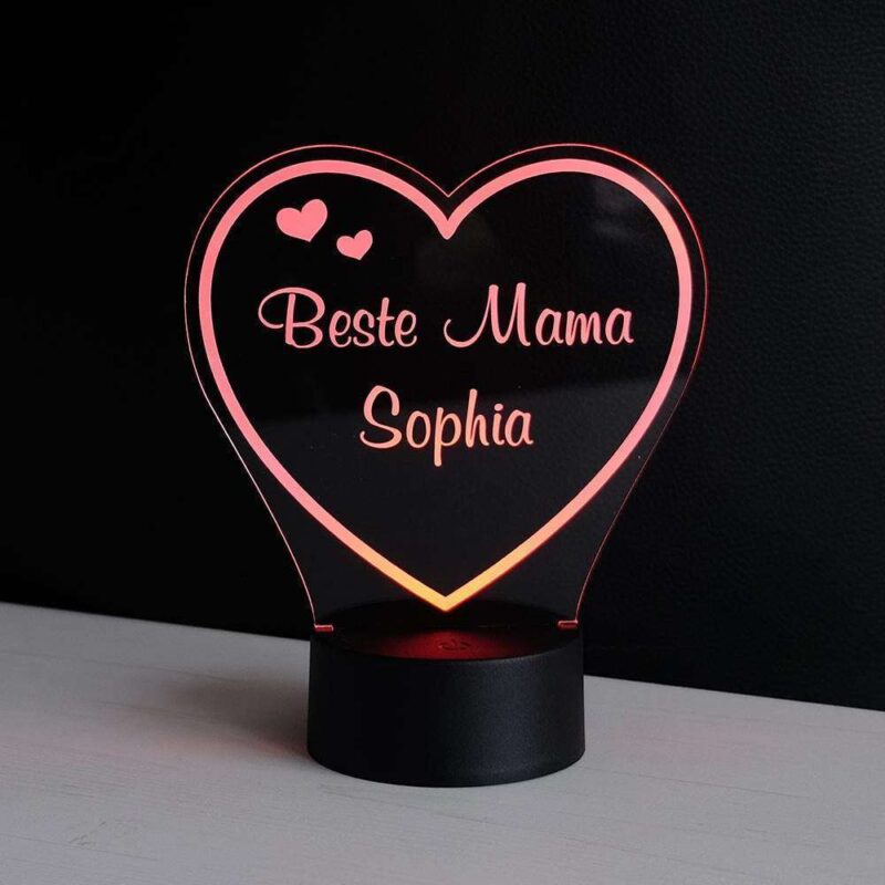 Bild von   herz led deko licht fuer mamajpg | 🌟 Gravur nach Wunsch 🪄