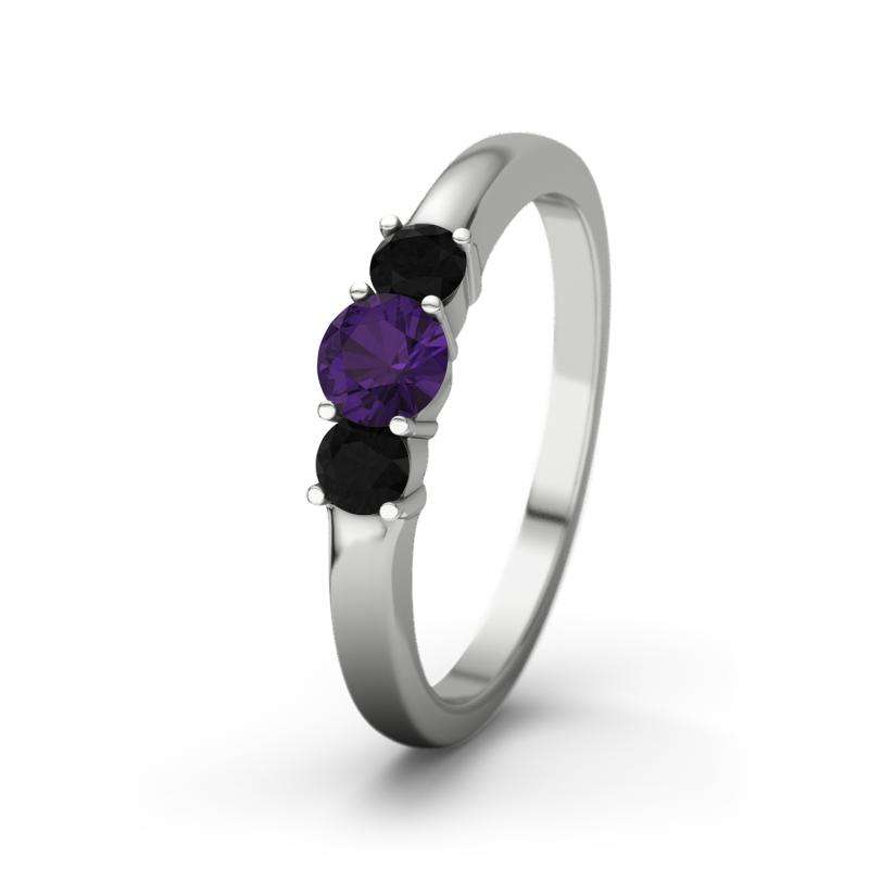 Bild von   amethyst platinumring roubyjpg | 🌟 Gravur nach Wunsch 🪄