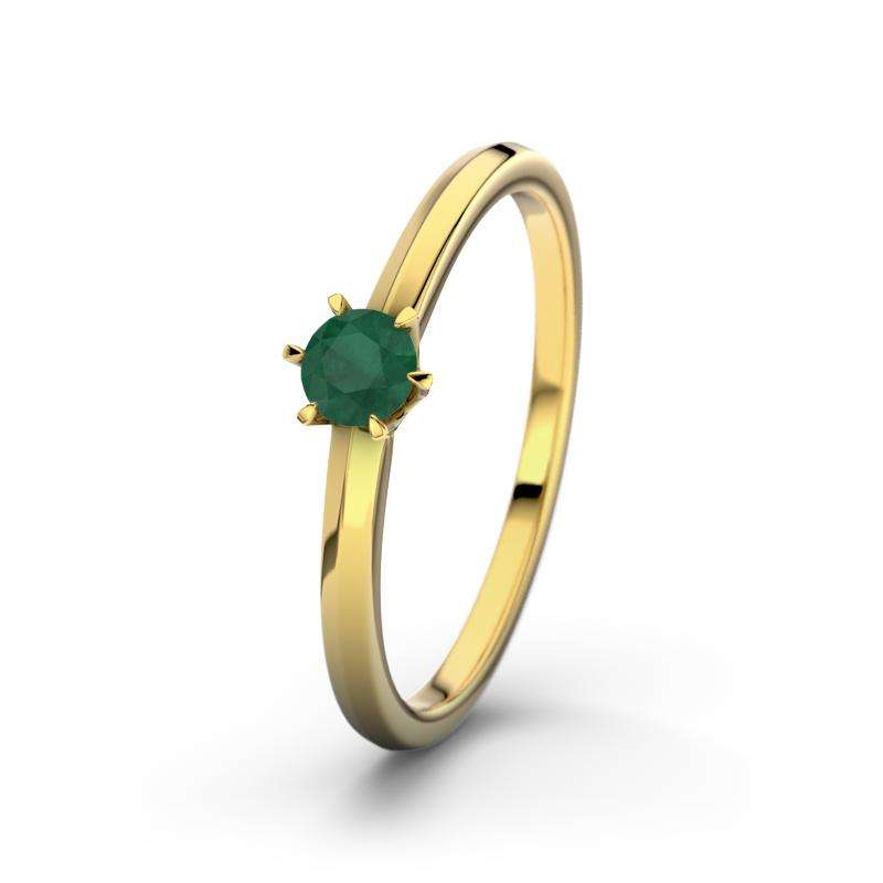 Bild von   smaragd gelbgoldring meridajpg | 🌟 Gravur nach Wunsch 🪄