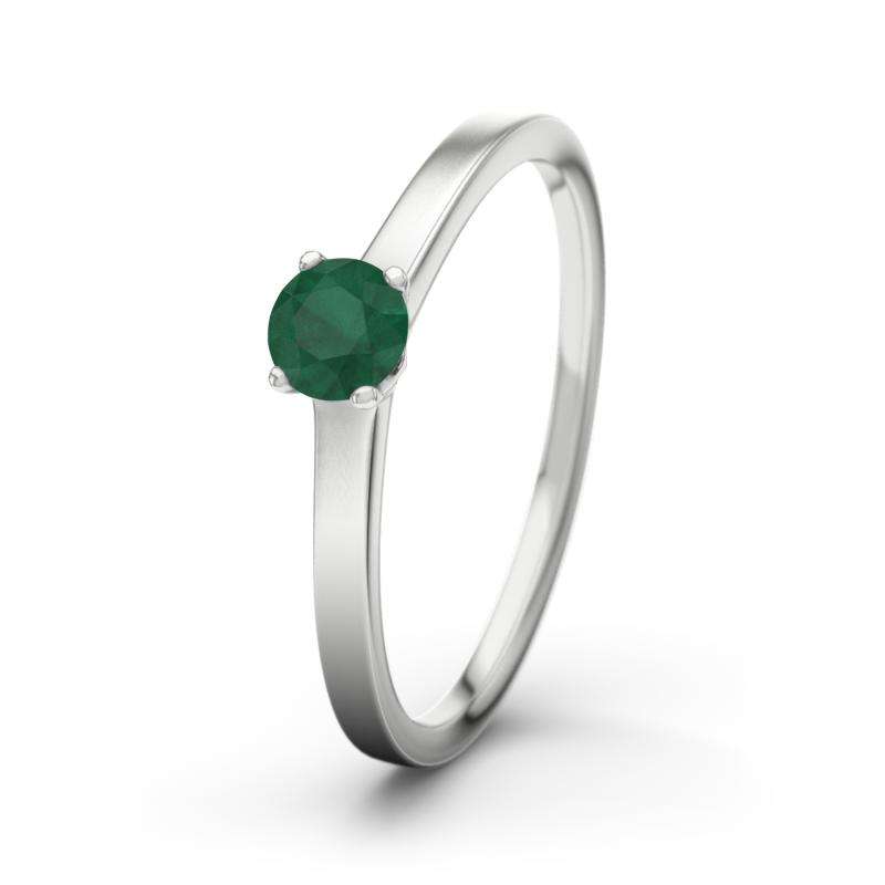 Bild von   smaragd weissgoldring jenniferjpg | 🌟 Gravur nach Wunsch 🪄