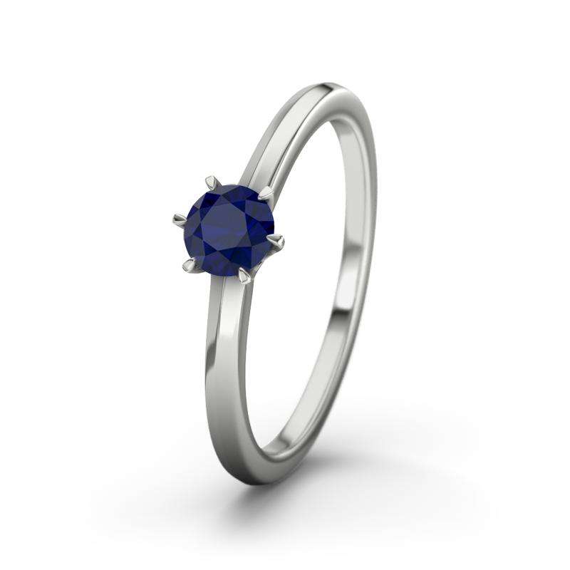Bild von   blauer saphir platinumring sanjpg | 🌟 Gravur nach Wunsch 🪄