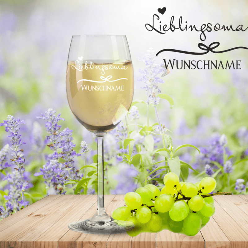 Bild von Weißweinglas von Leonardo Lieblingsoma mit Namensgravur | 🔮 Gravur nach Wunsch 🌟