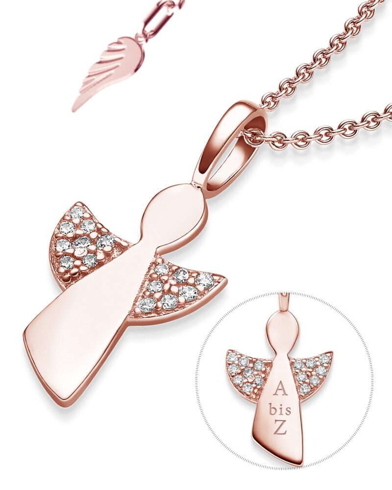 Bild von   schutzengel kette rosegold sijpg | 🌟 Gravur nach Wunsch 🪄