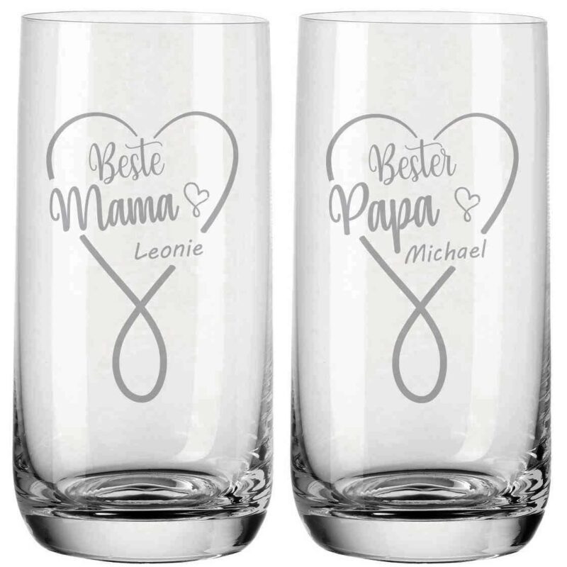 Trinkgläser von Leonardo mit deiner Wunschgravur - Infinity Mama...