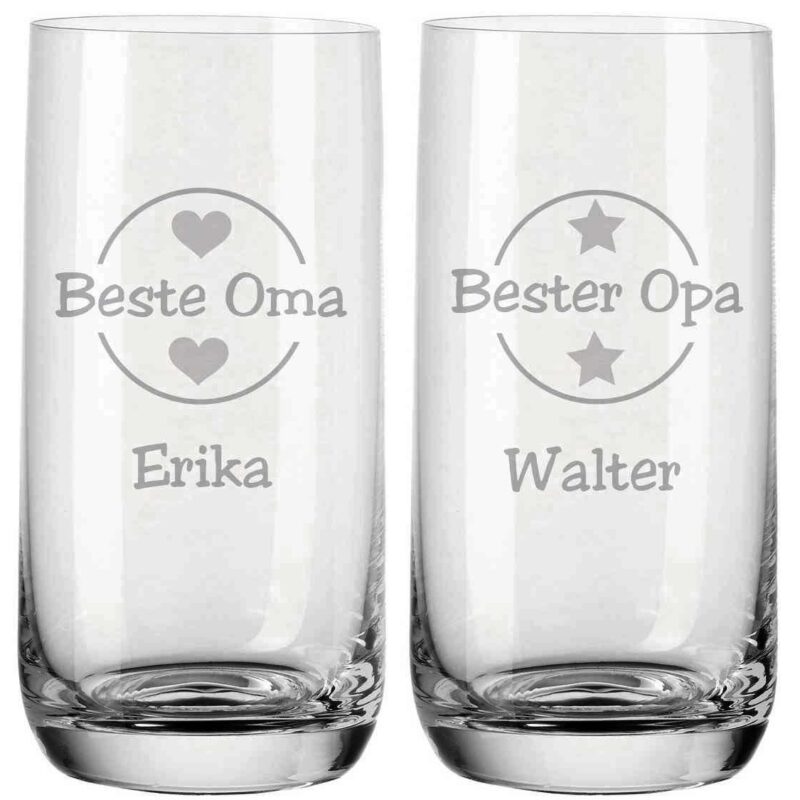 Trinkgläser von Leonardo mit deiner Wunschgravur - Oma und Opa