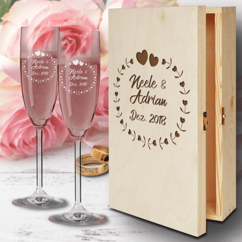 Bild von   sektglaeser zur hochzeit herzpng | 🌟 Gravur nach Wunsch 🪄