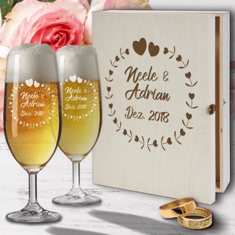 Bild von   bierglas set zur hochzeit mitpng | 🌟 Gravur nach Wunsch 🪄