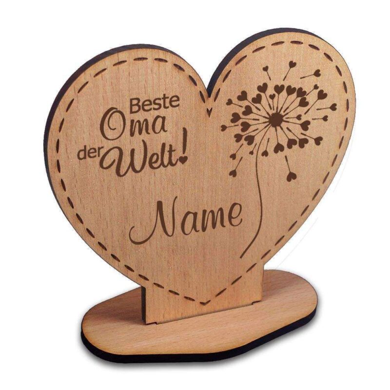 Bild von   holz aufsteller herz beste omajpg | 🌟 Gravur nach Wunsch 🪄