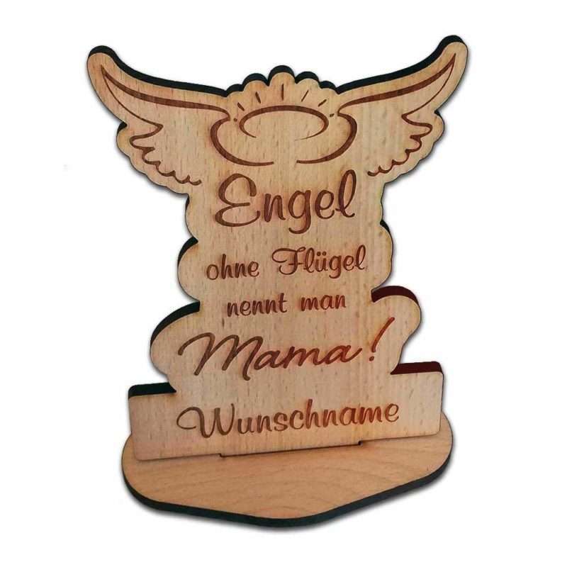 Bild von Holz Aufsteller Engel Mama Geschenk zum Muttertag | 🔮 Gravur nach Wunsch 🌟