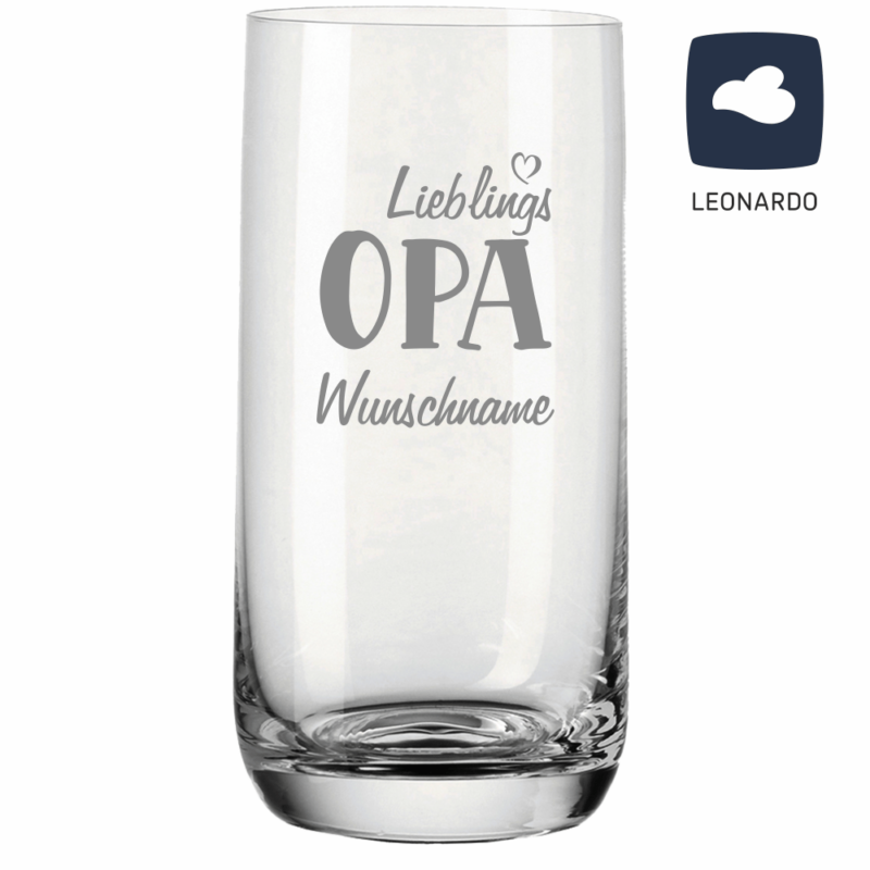 Bild von Trinkglas von Leonardo mit Gravur Lieblings Opa | 🔮 Gravur nach Wunsch 🌟