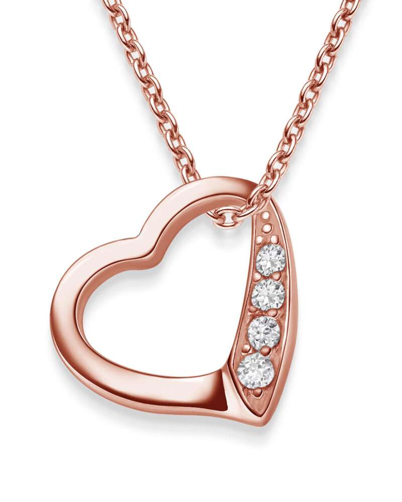 Bild von   herzkette rosegold vergoldet hjpg | 🌟 Gravur nach Wunsch 🪄