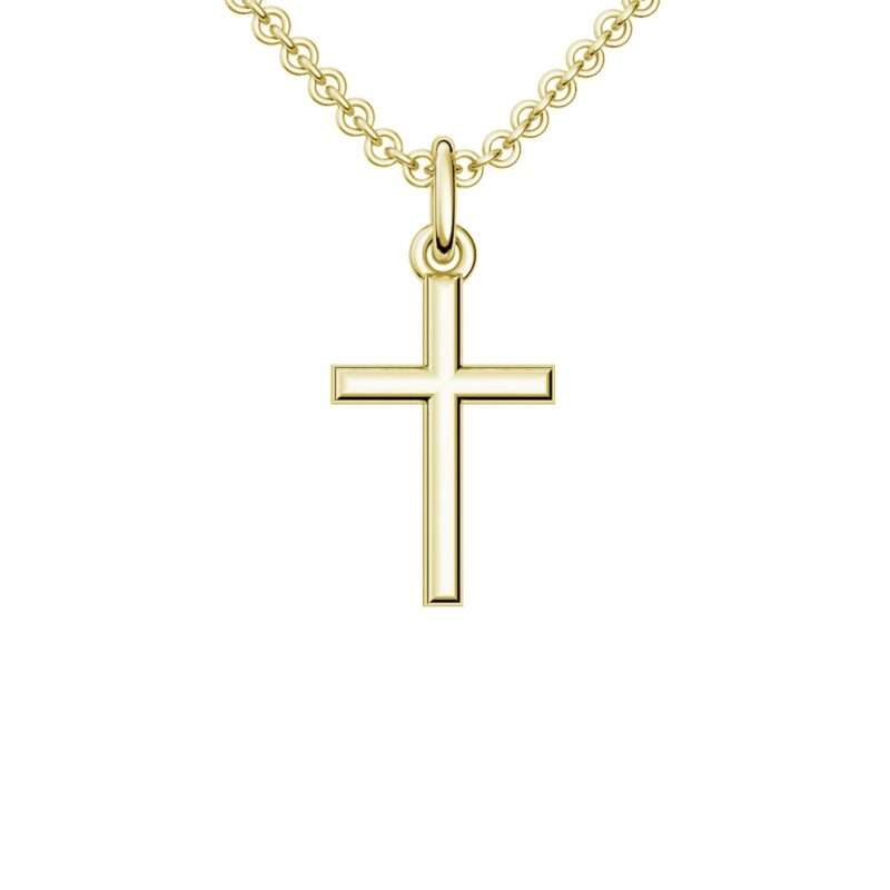 Bild von   kette kreuzkette gelbgold siljpg | 🌟 Gravur nach Wunsch 🪄