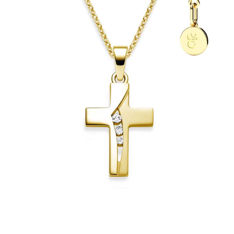 Bild von   kreuz kette gold silber  hjpg | 🌟 Gravur nach Wunsch 🪄