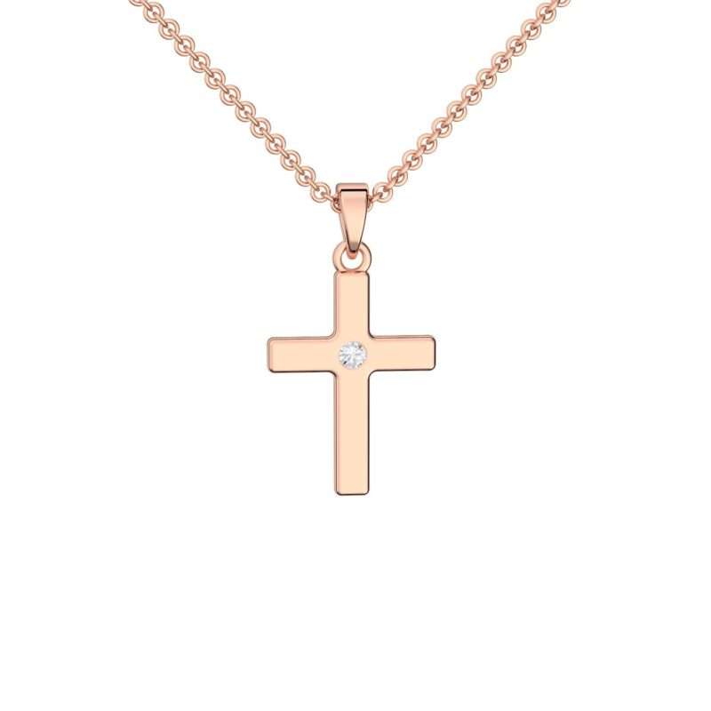 Bild von   kreuz kette rosegold silber jpg | 🌟 Gravur nach Wunsch 🪄