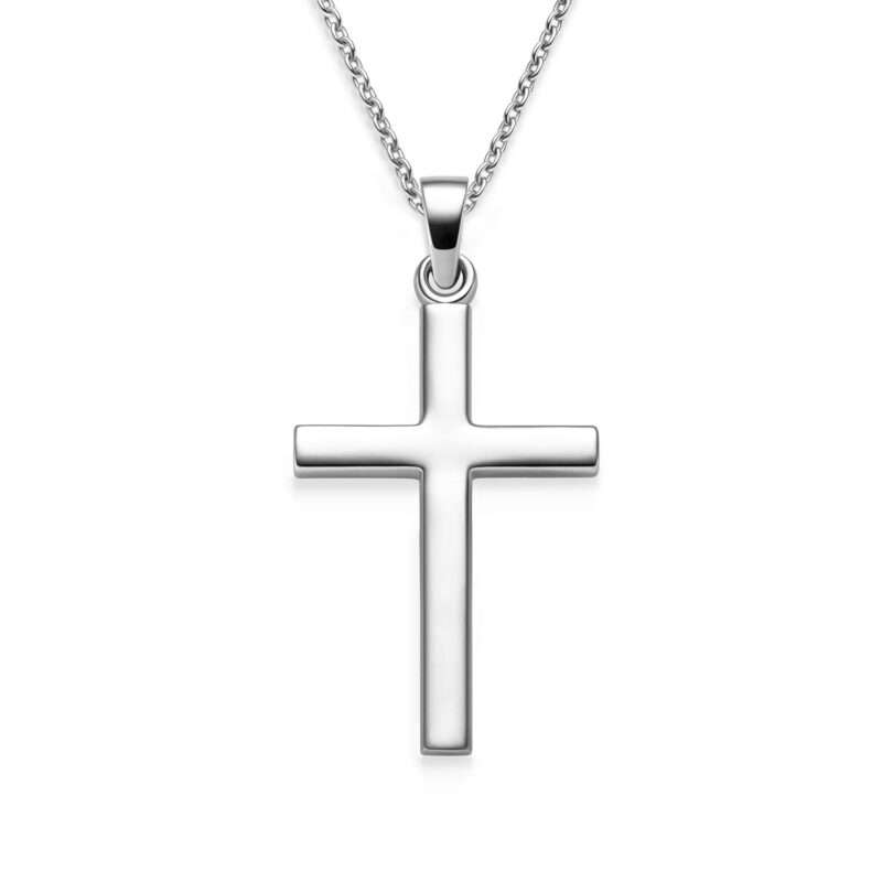 Bild von   kreuz kette silber  kreuzkejpg | 🌟 Gravur nach Wunsch 🪄