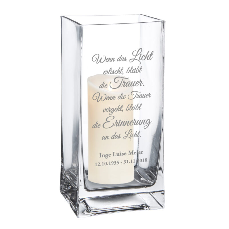 Bild von   deko vase mit gravur trauersjpg | 🌟 Gravur nach Wunsch 🪄