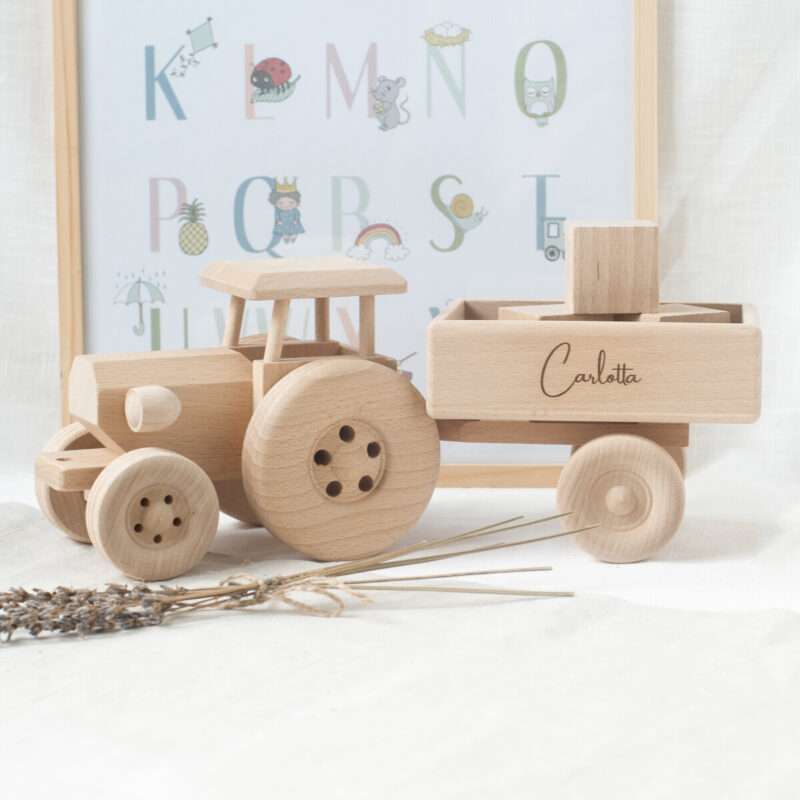 Bild von   trecker und anhaenger mit indijpg | 🌟 Gravur nach Wunsch 🪄