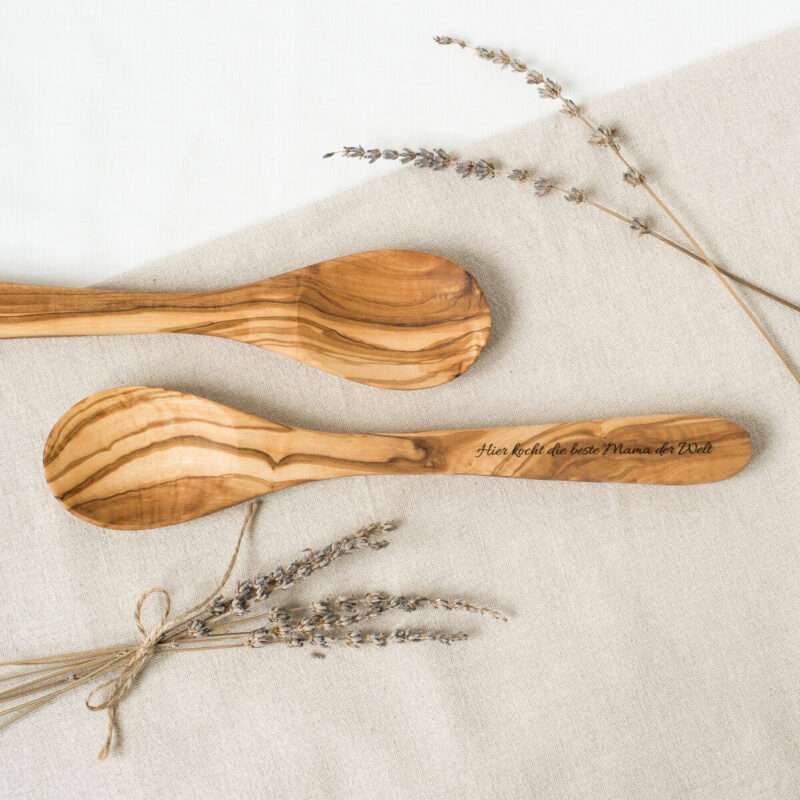 Bild von   olivenholz kochloeffel flacherjpg | 🌟 Gravur nach Wunsch 🪄