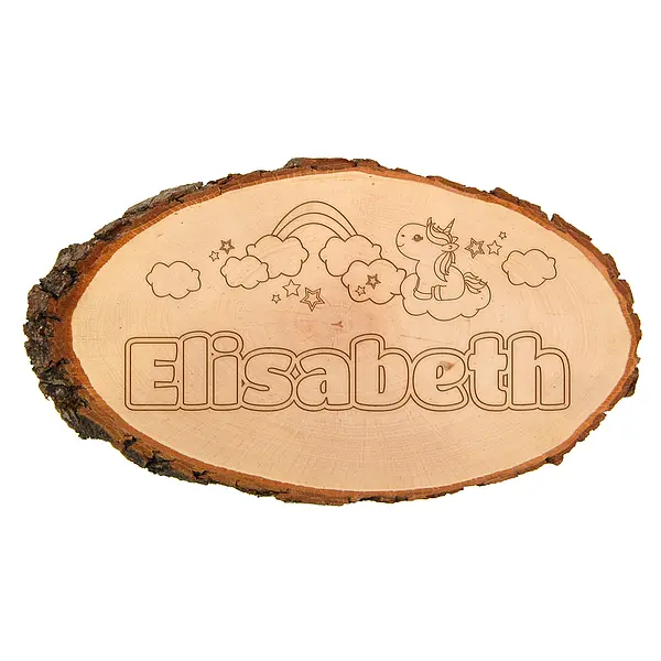 Bild von   ovale rindenscheibe mit name ujpg | 🌟 Gravur nach Wunsch 🪄